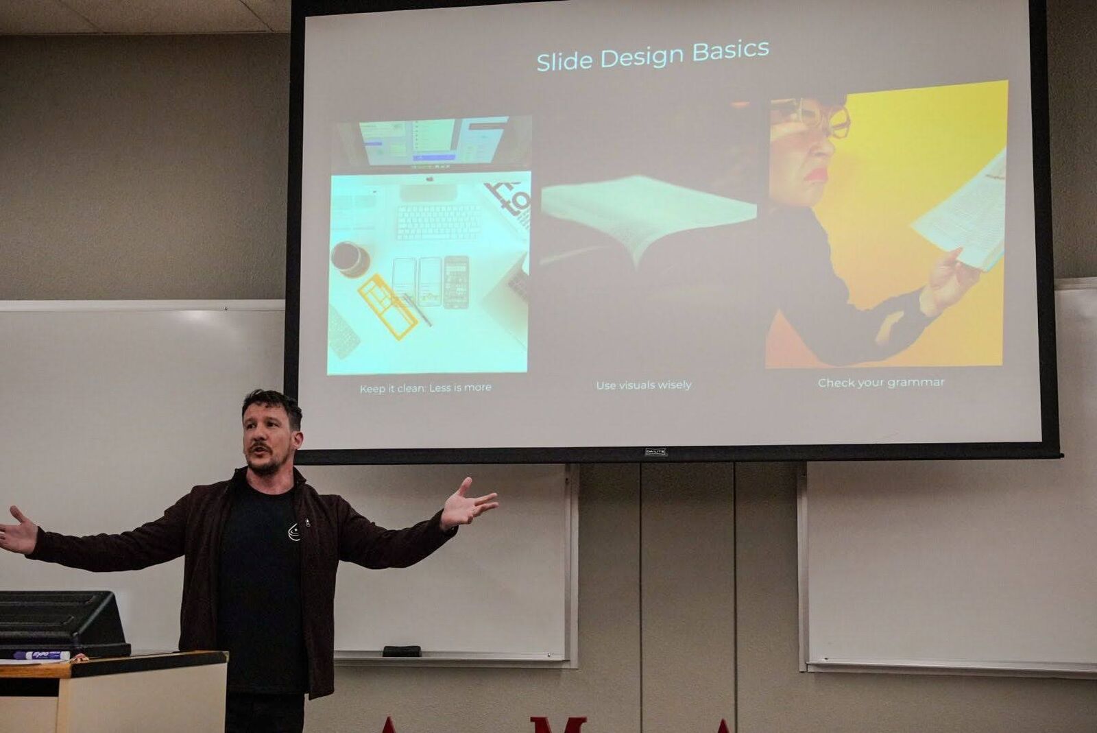 David teaching pitch craft to a group of UTEP students